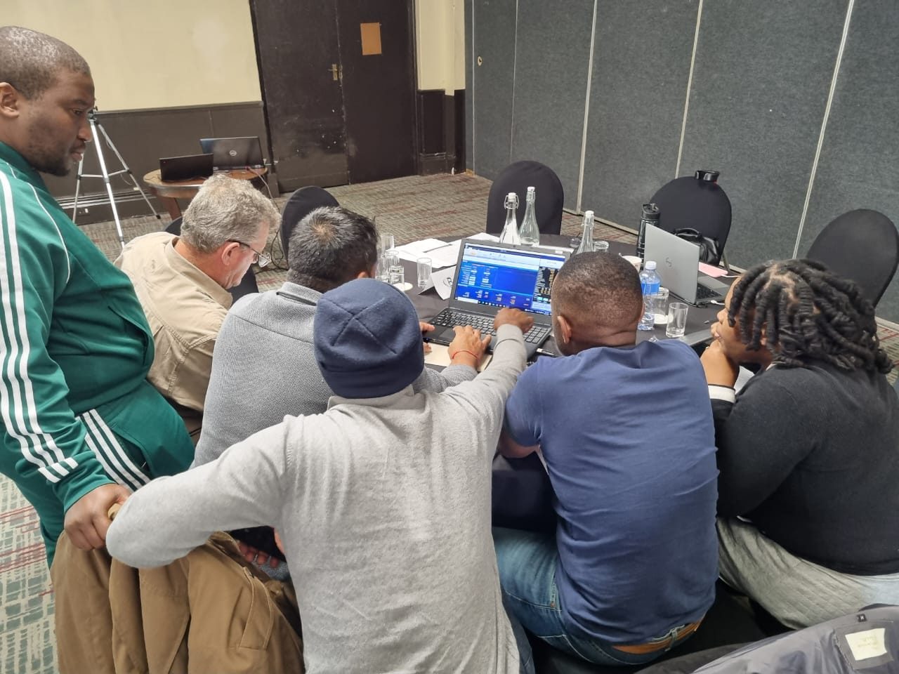 Team using simulation software